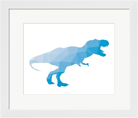Framed Geo Dinosaur I Print