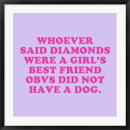 Framed Dogs and Diamonds Print