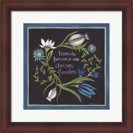 Framed Blue Flowers I Print