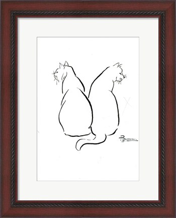 Framed Cat Outlines Print
