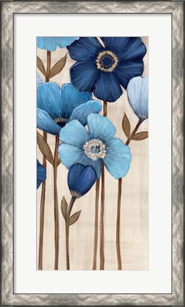 Framed Fleurs Bleues II Print