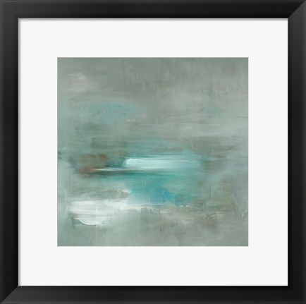Framed Misty Pale Azura Sea Print