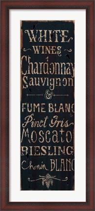 Framed White Wines Print