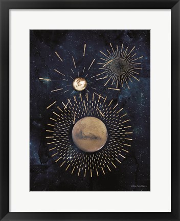 Framed Gold Celestial Rays III Print