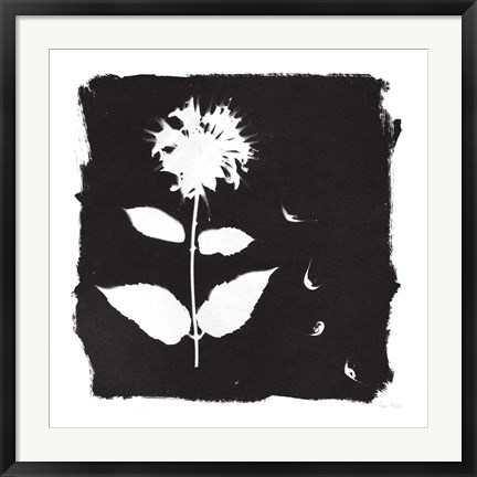 Framed Nature by the Lake Flowers II Black Print