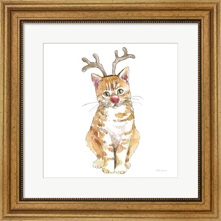 Framed Christmas Kitties III Square Print