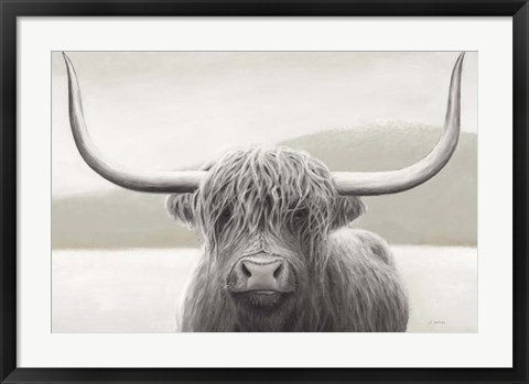 Framed Highland Cow Neutral Print