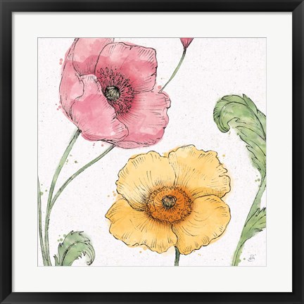 Framed Blossom Sketches I Color Print
