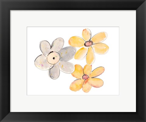 Framed Two Yellows and One Grey Print