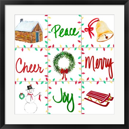 Framed Happy Holiday Square Print