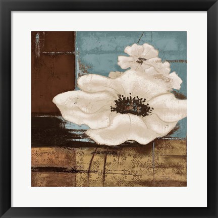 Framed White Poppies II Print