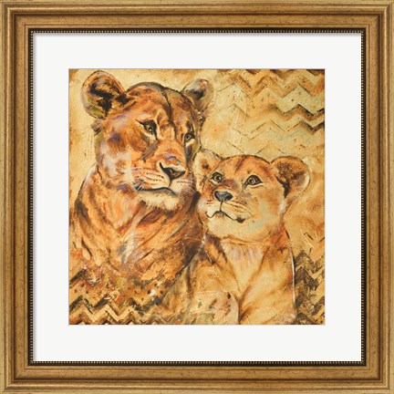 Framed Safari Mother and Son II Print
