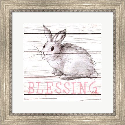 Framed Rabbit Blessing Print