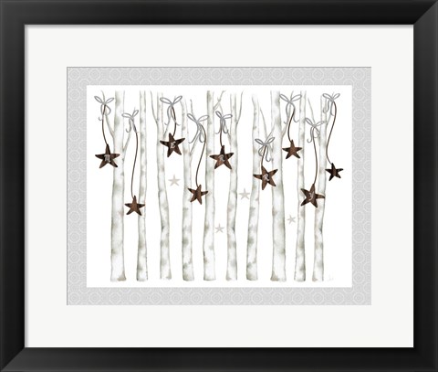 Framed Merry and Bright Birch Trees I Print