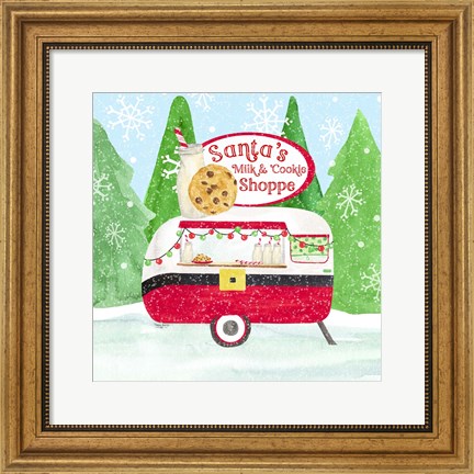 Framed Food Cart Christmas IV Santas Milk and Cookies Print