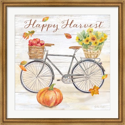 Framed Happy Harvest II-Bike Print