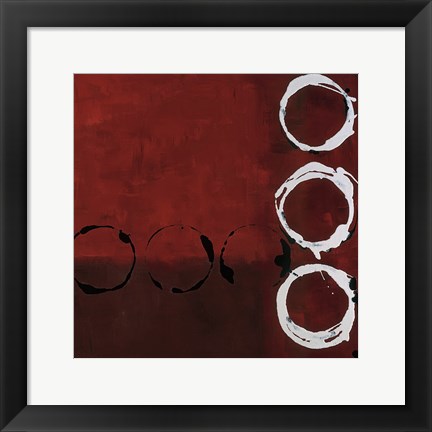 Framed Red Circles II Print