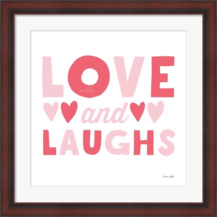 Framed Love and Laughs Pink Print