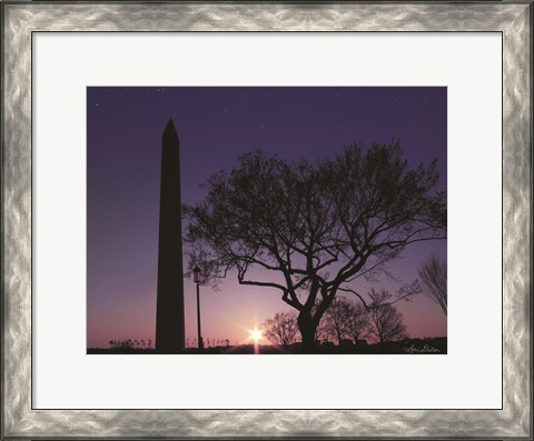 Framed Nightfall at the Washington Monument Print