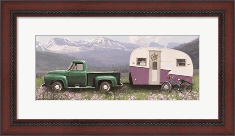 Framed Spring Camping with Bike Print