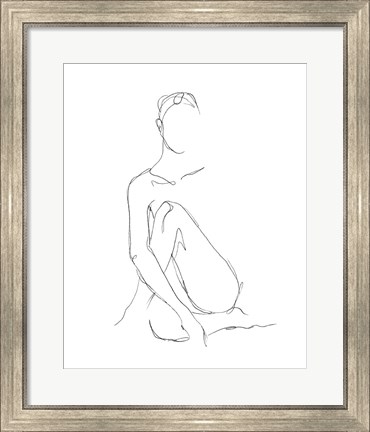 Framed Nude Contour Sketch II Print