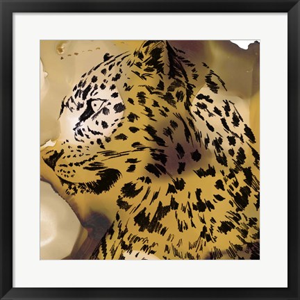 Framed Leopard Portrait I Print