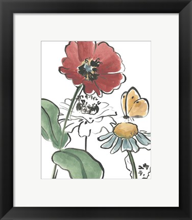 Framed Boho Florals II Print