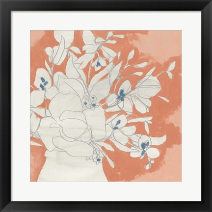 Framed Terracotta Flowers I Print