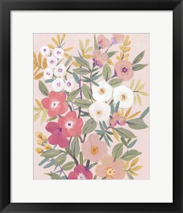 Framed Pretty Pink Floral I Print