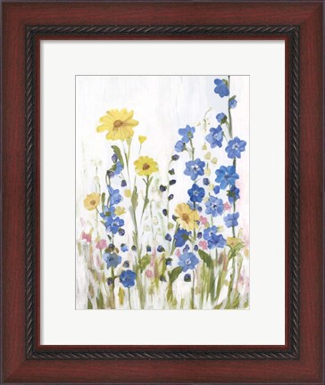 Framed Periwinkle Wildflowers II Print