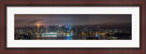 Framed Vancouver Night Panorama Print