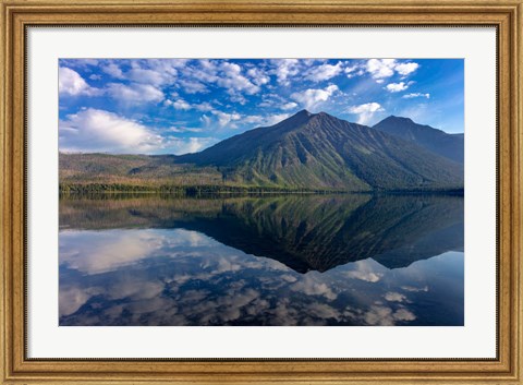 Framed Stanton Mountain Over A Calm Lake Mcdonald In Glacier National Park, Montana Print