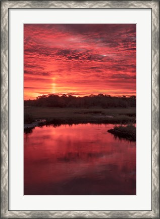 Framed New Jersey, Cape May, Sunrise On Creek Print