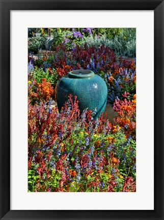 Framed Flower Pot In Field Of Flowers, Longwood Gardens, Pennsylvania Print