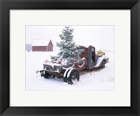 Framed Christmas Truck Print