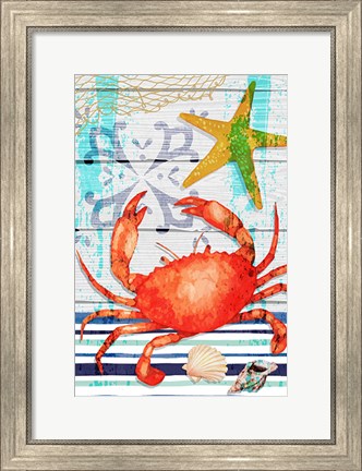 Framed New England Crab Print