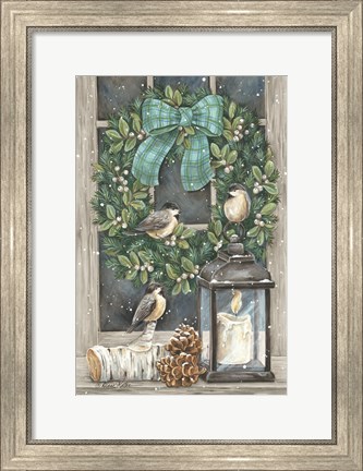 Framed Winter Wreath Print