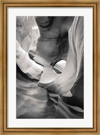 Framed Lower Antelope Canyon IX BW Print