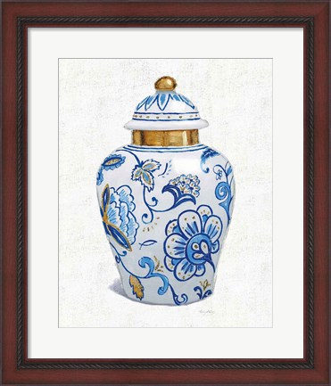 Framed Flora Chinoiserie II Textured Print