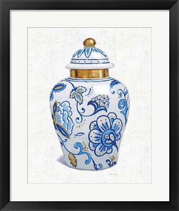 Framed Flora Chinoiserie II Textured Print