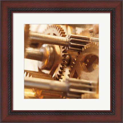 Framed Gilded Gears II Print
