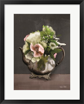 Framed Vintage Floral Tea Pot Print