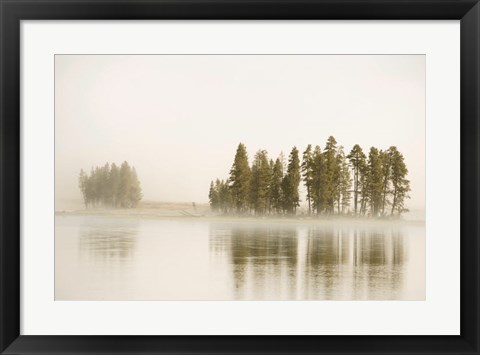 Framed Morning Fog Along The Yellowstone River In Yellowstone National Park Print