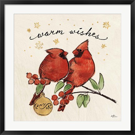 Framed Christmas Lovebirds IX Print