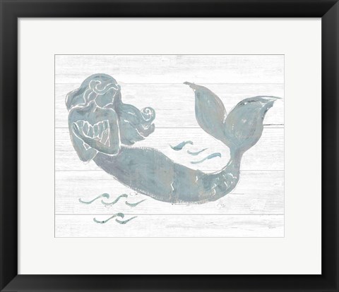 Framed On the Waves II Light Plank Gray Print