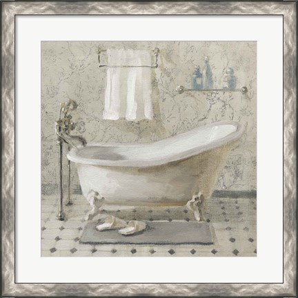 Framed Victorian Bath III Neutral Print
