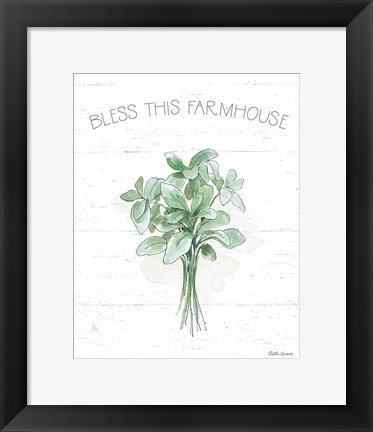 Framed Farmhouse Cotton VI Sage Print