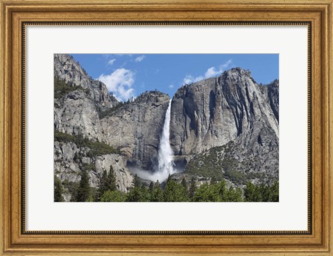 Framed View Of Yosemite Falls In Spring, Yosemite National Park, California Print