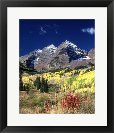 Framed Maroon Bells Peaks White River National Forest Colorado Print