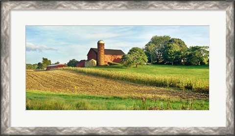 Framed Field With Silo And Barn In The Background, Ohio Print